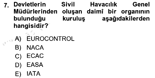Hava Hukuku 2024-2025 Dönem Sonu Sınavı - 7. soru
