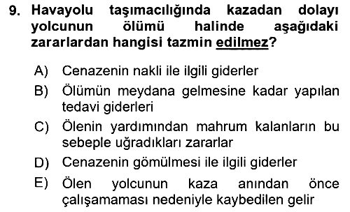 Hava Hukuku 2025-2026 Dönem Sonu Sınavı - 9. soru