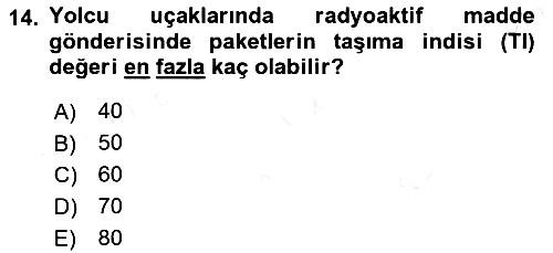 Hava Kargo Ve Tehlikeli Maddeler 2018-2019 Dönem Sonu Sınavı - 14. soru