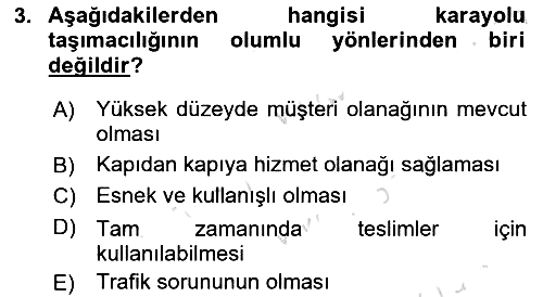 Hava Taşımacılığı 2016-2017 Dönem Sonu Sınavı - 3. soru