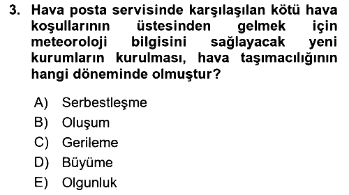 Hava Taşımacılığı 2018-2019 Dönem Sonu Sınavı - 3. soru