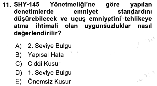Hava Taşımacılığı 2024-2025 Dönem Sonu Sınavı - 11. soru