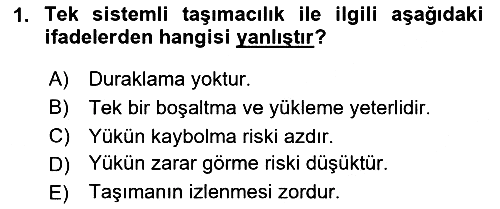 Hava Taşımacılığı 2023-2024 Yaz Okulu Sınavı - 1. soru