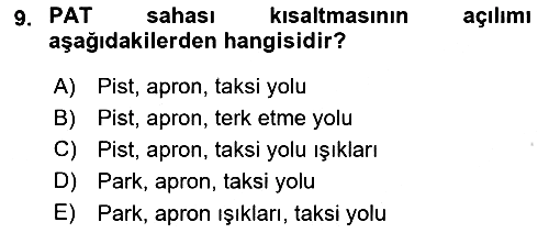Havaalanı Sistemi 2018-2019 3 Ders Sınavı - 9. soru