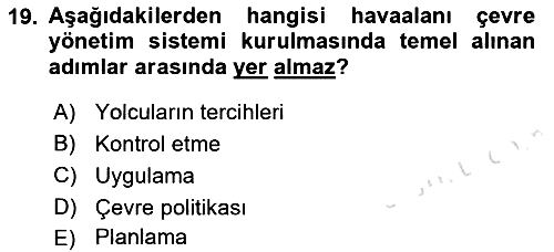 Havaalanı Sistemi 2018-2019 3 Ders Sınavı - 19. soru