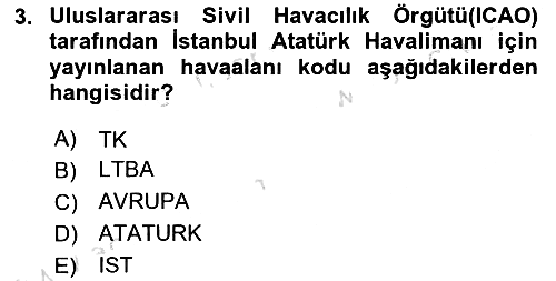 Havaalanı Sistemi 2017-2018 Ara Sınav - 3. soru
