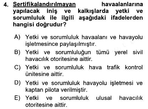 Havaalanı Sistemi 2018-2019 Ara Sınav - 4. soru