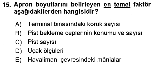 Havaalanı Sistemi 2022-2023 Ara Sınav - 15. soru