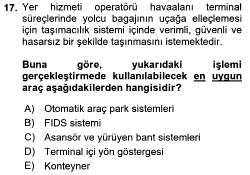 Havaalanı Sistemi 2022-2023 Ara Sınav - 17. soru