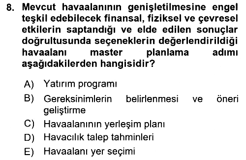 Havaalanı Sistemi 2025-2026 Ara Sınav - 8. soru