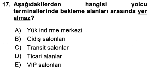 Havaalanı Sistemi 2025-2026 Ara Sınav - 17. soru