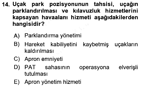 Havaalanı Sistemi 2017-2018 Dönem Sonu Sınavı - 14. soru