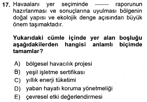 Havaalanı Sistemi 2017-2018 Dönem Sonu Sınavı - 17. soru