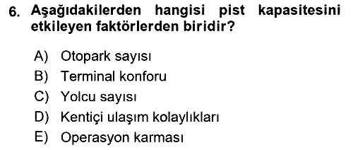 Havaalanı Sistemi 2019-2020 Dönem Sonu Sınavı - 6. soru