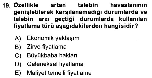 Havaalanı Yönetimi 2023-2024 Ara Sınav - 19. soru