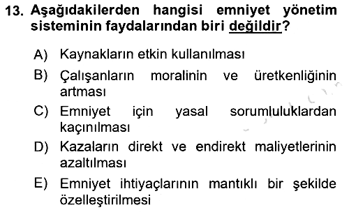 Havaalanı Yönetimi 2019-2020 Dönem Sonu Sınavı - 13. soru