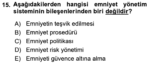 Havaalanı Yönetimi 2019-2020 Dönem Sonu Sınavı - 15. soru