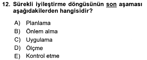 Havaalanı Yönetimi 2023-2024 Dönem Sonu Sınavı - 12. soru