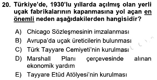 Havaalanı Yönetimi 2023-2024 Dönem Sonu Sınavı - 20. soru