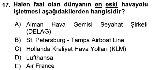 Havacılığa Giriş 2017-2018 Ara Sınav - 17. soru