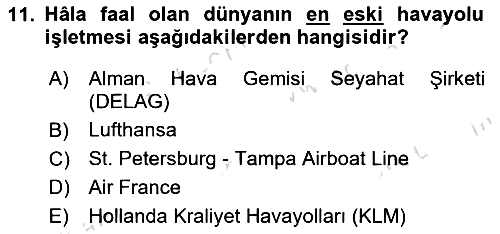 Havacılığa Giriş 2024-2025 Ara Sınav - 11. soru