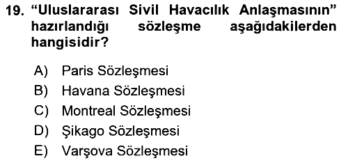 Havacılığa Giriş 2016-2017 Dönem Sonu Sınavı - 19. soru