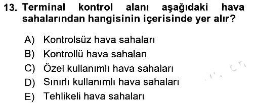 Havacılığa Giriş 2023-2024 Dönem Sonu Sınavı - 13. soru