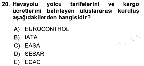 Havacılığa Giriş 2023-2024 Dönem Sonu Sınavı - 20. soru