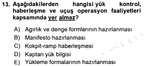 Havacılığa Giriş 2021-2022 Yaz Okulu Sınavı - 13. soru