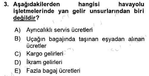 Havacılığa Giriş 2023-2024 Yaz Okulu Sınavı - 3. soru