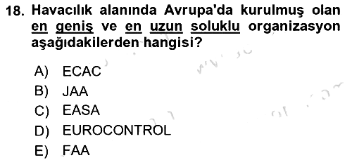 Havacılığa Giriş 2023-2024 Yaz Okulu Sınavı - 18. soru