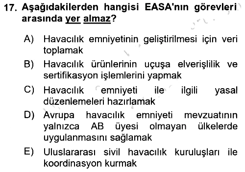 Havacılığa Giriş 2024-2025 Yaz Okulu Sınavı - 17. soru