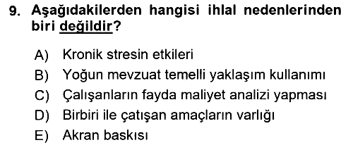 Havacılık Emniyeti 2018-2019 3 Ders Sınavı - 9. soru