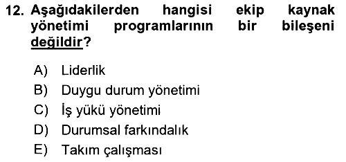 Havacılık Emniyeti 2018-2019 3 Ders Sınavı - 12. soru