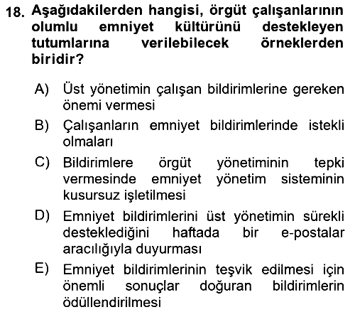 Havacılık Emniyeti 2019-2020 Ara Sınav - 18. soru