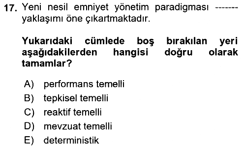 Havacılık Emniyeti 2019-2020 Dönem Sonu Sınavı - 17. soru