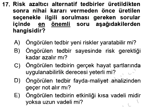 Havacılık Emniyeti 2023-2024 Dönem Sonu Sınavı - 17. soru