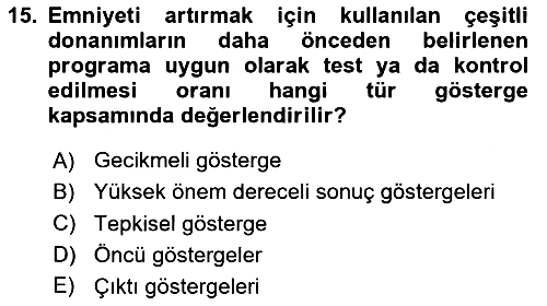 Havacılık Emniyeti 2020-2021 Yaz Okulu Sınavı - 15. soru