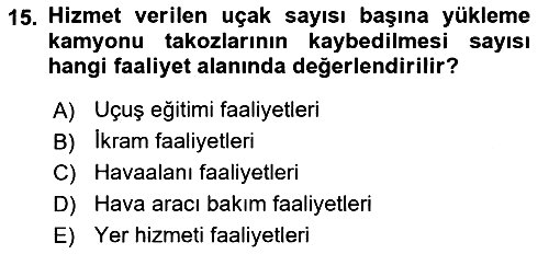 Havacılık Emniyeti 2023-2024 Yaz Okulu Sınavı - 15. soru