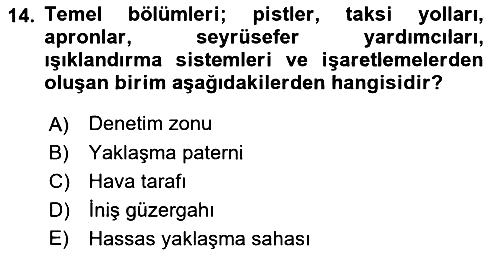 Havacılık Güvenliği 2023-2024 Ara Sınav - 14. soru