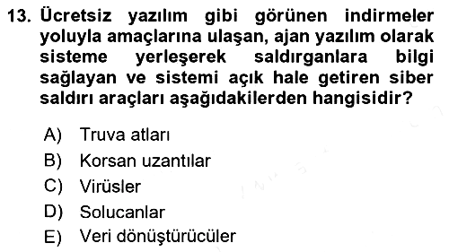 Havacılık Güvenliği 2017-2018 Dönem Sonu Sınavı - 13. soru