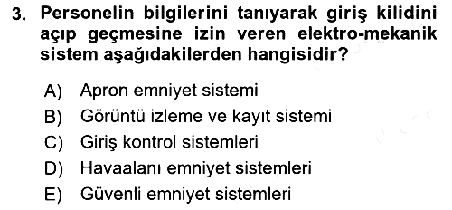 Havacılık Güvenliği 2018-2019 Dönem Sonu Sınavı - 3. soru