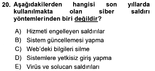 Havacılık Güvenliği 2018-2019 Dönem Sonu Sınavı - 20. soru