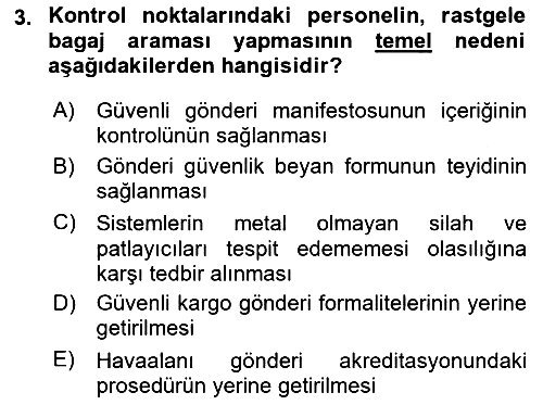 Havacılık Güvenliği 2019-2020 Dönem Sonu Sınavı - 3. soru