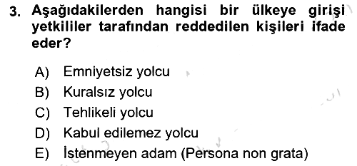 Havacılık Güvenliği 2022-2023 Yaz Okulu Sınavı - 3. soru