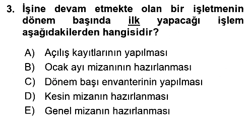Havacılık İşletmelerinde Muhasebe Uygulamaları 2025-2026 Ara Sınav - 3. soru