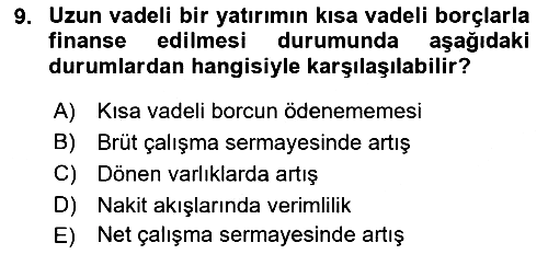 Havacılık İşletmelerinde Muhasebe Uygulamaları 2019-2020 Dönem Sonu Sınavı - 9. soru