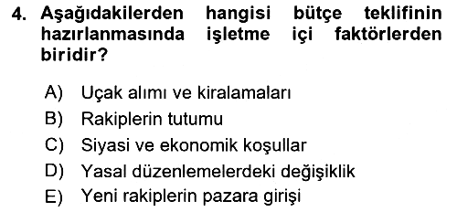 Havacılık İşletmelerinde Muhasebe Uygulamaları 2021-2022 Dönem Sonu Sınavı - 4. soru