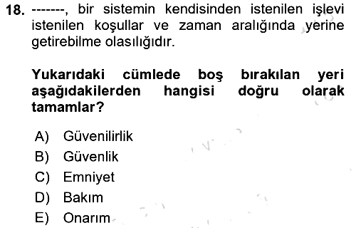Havayolu İşletmelerinde Operasyonel Planlama 2023-2024 Ara Sınav - 18. soru