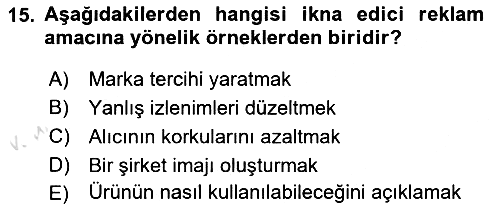 Havayolu Pazarlaması 2018-2019 3 Ders Sınavı - 15. soru